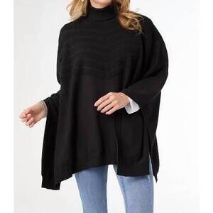 NEW COCO + CARMEN selina turtleneck poncho top in black